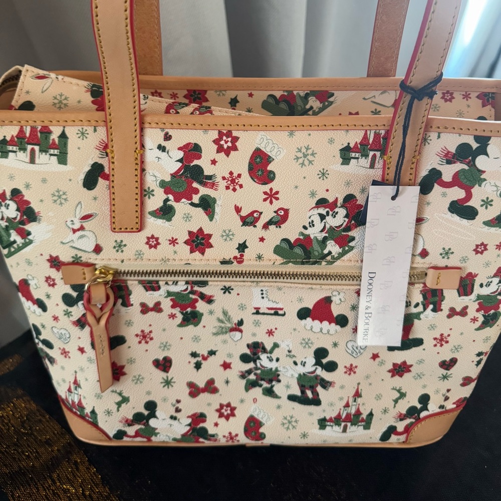Dooney & Bourne Disney Woodland Christmas Mickey and Minnie Tote 2016